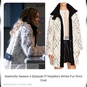 FREE PEOPLE High Collar Boucle/Sherpa Wool Blend Coat; Size L